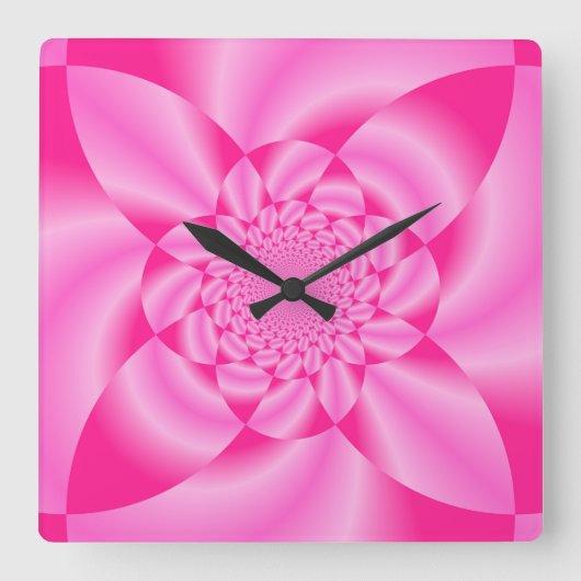 Horloge Carrée Pétale de feuille rose (Recto)
