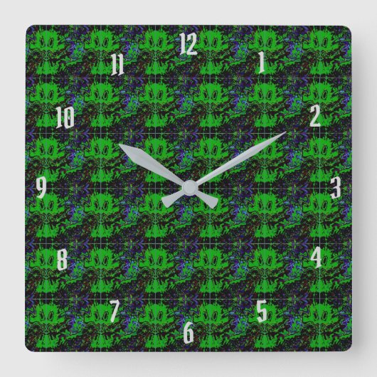 Horloge Carrée Petit diable vert (Recto)