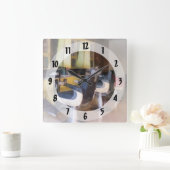 Horloge Carrée Petit magasin de coiffure de ville (Maison)