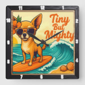 Horloge Carrée Petit Mais Puissant Surf (Recto)