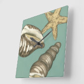 Horloge Carrée Petit trio Shell Turquoise (Angle)