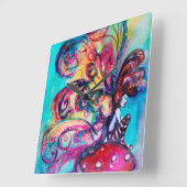 HORLOGE CARRÉE PETITE ELLE DE CHAMPIGNONS (Angle)