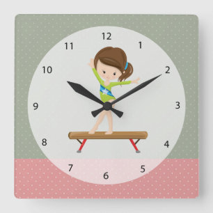 Horloge Carrée Petite fille de gymnastique