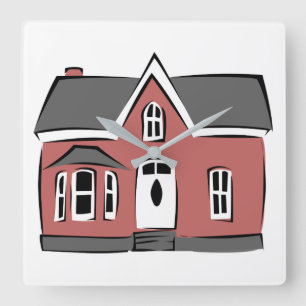 Horloge Carrée Petite maison