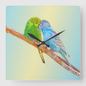 Horloge Carrée Petits bougies de baiser -acrylique sur arrière -  (Recto)