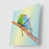 Horloge Carrée Petits bougies de baiser -acrylique sur arrière -  (Angle)