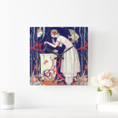 HORLOGE CARRÉE PETITS POISSONS RENVERSANTS, MONOGRAMME DE MODE DE (Maison)