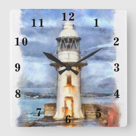Horloge Carrée Phare (Recto)