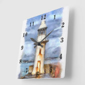 Horloge Carrée Phare (Angle)