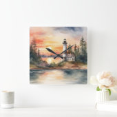 Horloge Carrée Phare - 2 (Maison)