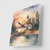 Horloge Carrée Phare - 2 (Angle)