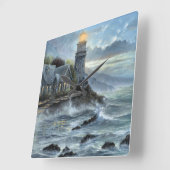 Horloge Carrée phare coloré stupéfiant (Angle)