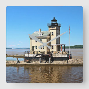 Horloge Carrée Phare de Rondout Creek, New York