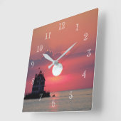 Horloge Carrée Phare de Sunset  (Angle)