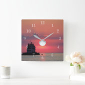 Horloge Carrée Phare de Sunset  (Maison)