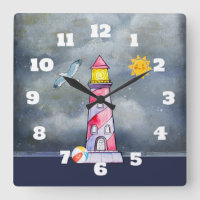Phare rouge avec un Arrière - plan Stormy
