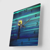 Horloge Carrée Phare Sous La Lune (Angle)