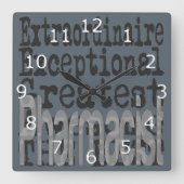 Horloge Carrée Pharmacien Extraordinaire (Recto)