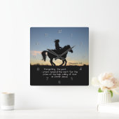 Horloge Carrée Philippiens 3:13-14 J'appuie vers la marque, Horse (Maison)