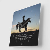 Horloge Carrée Philippiens 3:13-14 J'appuie vers la marque, Horse (Angle)