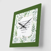 Horloge Carrée Philippiens 4:6, Verse biblique, (Angle)