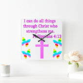 HORLOGE CARRÉE PHILIPPIENS REMPLIS DE FOI 4:13 CONCEPTION (Maison)