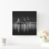 Horloge Carrée Philly night b/w (Maison)