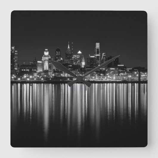 Horloge Carrée Philly night b/w (Recto)