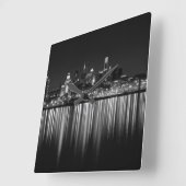 Horloge Carrée Philly night b/w (Angle)