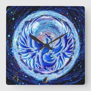 Horloge Carrée Phoenix bleu