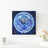 Horloge Carrée Phoenix bleu (Maison)