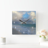 Horloge Carrée Photo 21 plage océanique (Maison)