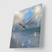Horloge Carrée Photo 21 plage océanique (Angle)