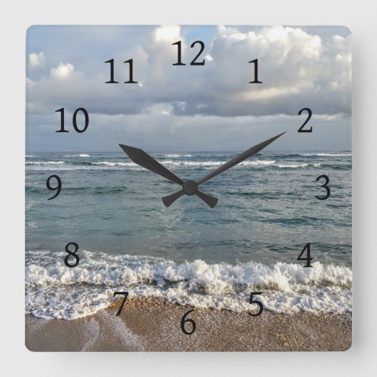 Horloge Carrée Photo 9 Ocean Sea Beach (Recto)