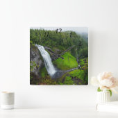 Horloge Carrée Photo de cascade (Maison)