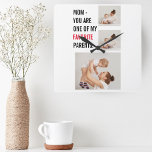 Horloge Carrée Photo de collection moderne & Joyeux cadeau de la<br><div class="desc">Collage moderne Photo & Texte Joyeux cadeau de la Fête des Mères. Meilleur cadeau personnalisé pour la journée des mères,  la journée de la femme ou l'anniversaire de maman. Surprenez Maman avec un cadeau qui est aussi Extraordinaire qu’elle.</div>