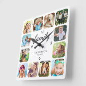 Horloge Carrée Photo de Family (Angle)