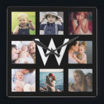 Horloge Carrée Photo de Family Collage Custom personalized<br><div class="desc">Photo de Family Collage Custom personalized</div>