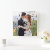 Horloge Carrée photo de jour de mariage (Maison)