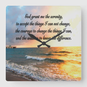 HORLOGE CARRÉE PHOTO DE SERENE SERENITY PRAYER SUNRISE