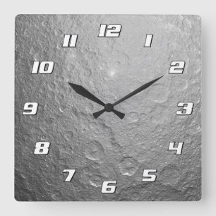 Horloge Carrée Photo détaillée de la pleine lune Surface lunair
