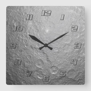Horloge Carrée Photo détaillée de la pleine lune Surface lunair