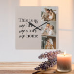 Horloge Carrée Photo Famille Couple Moderne & Citation Famille Lo<br><div class="desc">Photo Famille Couple Moderne & Citation Famille Lovely</div>