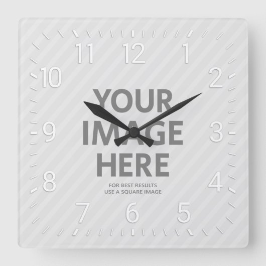 Horloge Carrée Photo Personalized Wall Clocks Custom Big Square (Recto)