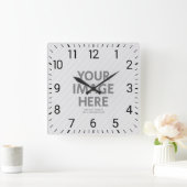 Horloge Carrée Photo Personalized Wall Clocks Custom Big Square (Maison)