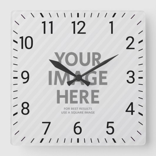 Horloge Carrée Photo Personalized Wall Clocks Custom Big Square (Recto)