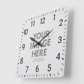 Horloge Carrée Photo Personalized Wall Clocks Custom Big Square (Angle)