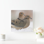 Horloge Carrée Photographie de deuil de colombe (Maison)
