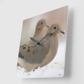 Horloge Carrée Photographie de deuil de colombe (Angle)