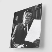 Horloge Carrée Photographie de Ronald Reagan (Angle)